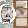Outdoor Egg Chair, Swing Chair With 4 Pillows, Thick Soft Padded Back And Arm, Swivel Base, Adjustable Foot Pads - 4 of 4