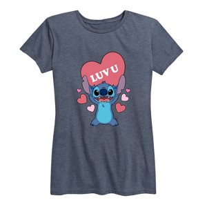 Women's - Lilo and Stitch - Luv U Short Sleeve Graphic T-Shirt - 1 of 4