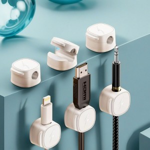 SEVOBAL Cable Management 6-Pack Universal Cable Organizer Clips, 360 Degree Rotating Cord Organizers for Desk, Wall, Car, White, 0.78"*0.78"*0.44" - 1 of 4