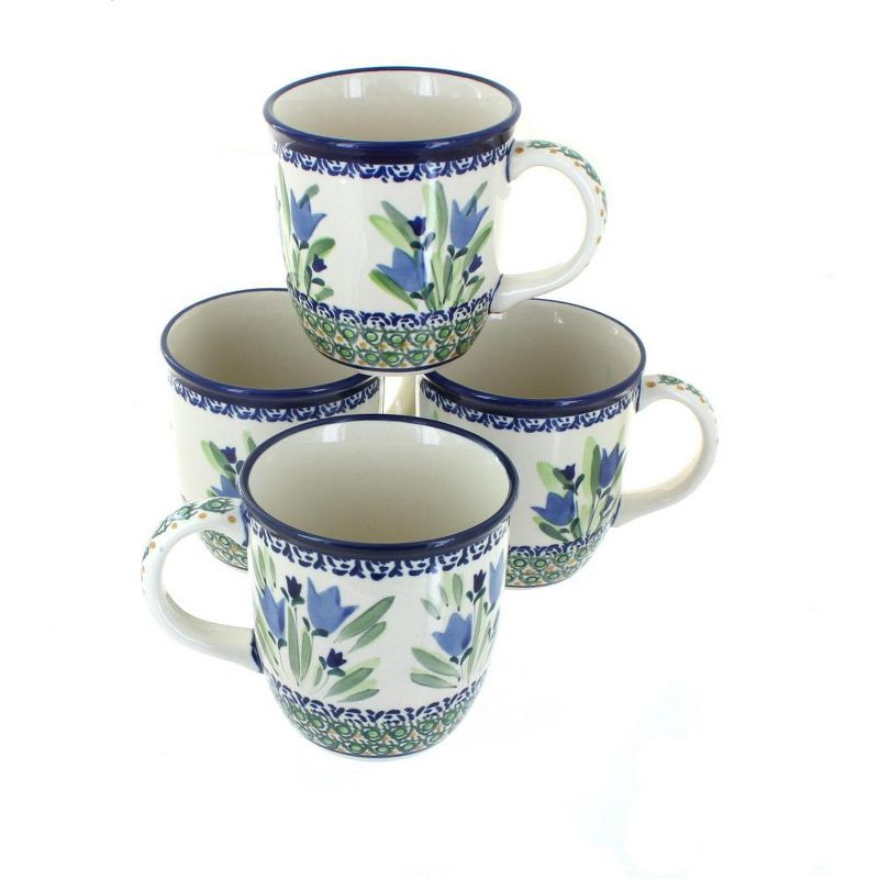 Blue Rose Polish Pottery 1800 Zaklady 4PC Mug Set, 1 of 2