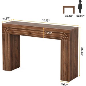 Gulches Farmhouse Wood Console Sofa Hallway Table, Anti-Tip, Thickened Parts, Brown, 55" - 1 of 4