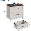 Nasitip 2 Drawers Lateral File Cabinet, 21.26" D Large Farmhouse File Filling Cabinet,Wood Sturdy Frame,White+Brown - 3 of 4