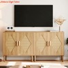Entryway Buffet Cabinet w/ Storage, Storage Cabinet w/ 2 Rattan Decorated, Sideboard Cabinets, Accent Cabinets - 3 of 4