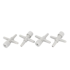 Unique Bargains Aquarium Plastic 3 Way Pump Air Valves Splitter Tube Connector Gray 4 Pcs - 1 of 3