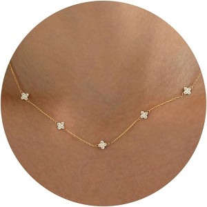 Dainty Charm Necklace for Women, 14K Gold/Silver Plated with Multiple Symbolic Charms - 1 of 4