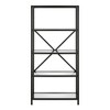 HomeRoots 63" Black Metal and Glass Five Tier Etagere Bookcase - 4 of 4