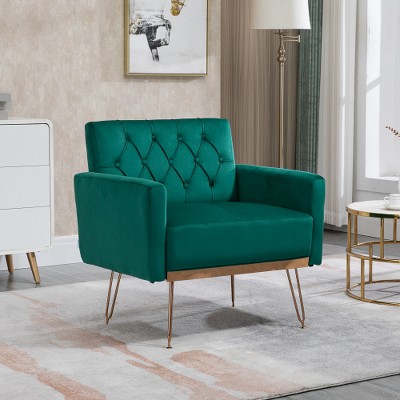 Accent Chair, Armchair Single Sofa, Modern Comfy Upholstered Reading Accent Chairs With Tufted Button Back