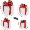 Set of 4 Christmas Decorations Lighted Gift Boxes, 80 LED Plug in Lighted Xmas Boxes - 2 of 4
