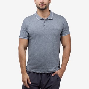 CULTURA Men's Short Sleeves 100% Cotton Polo With Jaquard Rib And Chest Rib Pocket - 1 of 4