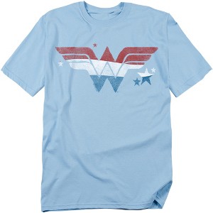 Men's Wonder Woman 4th Of July Red, White, And Blue Logo T-Shirt - 1 of 4