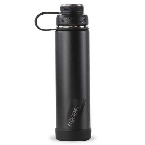 EcoVessel Summit, Insulated Stainless Steel Water Bottle with Straw and Handle Flip Top Lid with Silicone Bottle Bumper Metal Water Bottle 24 oz (