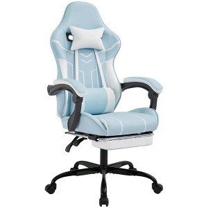 QingMoon Gaming Chair, Ergonomic Office Chair, Leather Desk Chair, Adjustable Swivel Computer Chair with Lumbar Support and Headrest for Home Office - 1 of 4