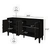 60'' Farmhouse TV Stand with Adjustable Shelves & Sunburst Doors, Rustic Cabinet for Living Room Storage-Cuddlewood - 4 of 4
