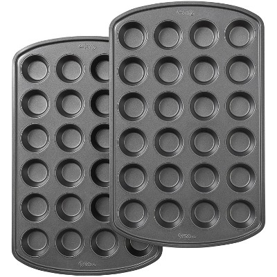 Wilton 2pc 24 Cup Perfect Results Premium Non-Stick Bakeware Mini Muffin Pan Set