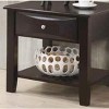 Vynxaria Modern Wooden End Table/Nightstand - Brown Finish, Rectangular Top, 1 Drawer & Open Shelf - 3 of 4