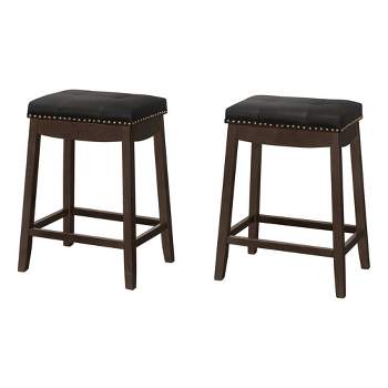 2pk 24" Upholstered with Nailhead Trim Counter Height Barstools -  EveryRoom