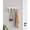 Set of 2 Wall-Mounted Coat Rack, Hook Rack, 8 Dual Metal Hooks, for Coats, Bags, Keys, in The Entryway, Bedroom, Living Room, White - 2 of 4