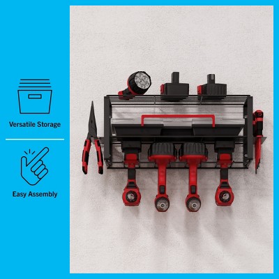 Stalwart Black Steel 3-Tier Power Tool Organizer Shelving