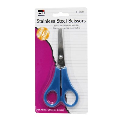 Charles Leonard Student Scissors, Blunt Tip, 5", Assorted Colors (Case of 20)