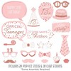 Big Dot of Happiness 13th Pink Rose Gold Birthday - Happy Birthday Party Photo Booth Props Kit - 20 Count - 2 of 4