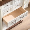 Dresser Chest with Wooden Base & Riser Trim, Wooden Rustic Rustic Chest of Drawers, Accents Cabinet Storage Dresser for -- Frevyn - 4 of 4