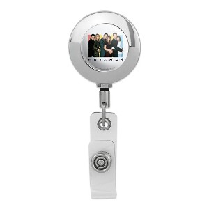 Friends Its All About Friends Metal Chrome Badge ID Card Holder Clip - 1 of 3