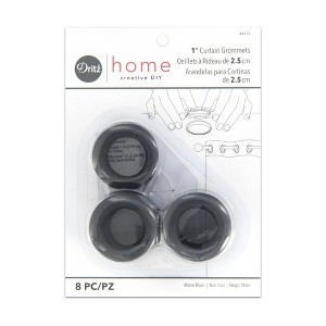 Dritz Set of 8 Home 1" Curtain Grommets Black: Plastic Sewing Fasteners, Eyelets, 2.5 cm, Grommet Kit - 1 of 4