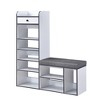 Kings Brand Furniture Julian Shoe Bench – Entryway Storage Bench, Padded Cushion Seat, Drawer Organizer, 7-Shelf Shoe Rack - 2 of 3