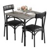 3-Piece Dining Set - Compact Wooden Kitchen Table with 2 Cushioned Chairs for Small Spaces - 2 of 4