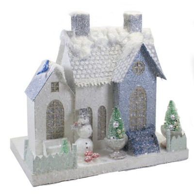 Christmas 12.0" Blue Bird Cottage Snowman Blue Bird  -  Decorative Figurines