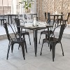 Emma and Oliver Commercial Grade 31.75" Square Black Metal Indoor-Outdoor Table - 2 of 4