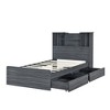 NicBex Twin Bed 85.3" L Modern Wooden Bed Frame with Storage Headboard, 2 Drawers and LED Light for Bedroom, Guest Room, No Box Spring Required - 3 of 4