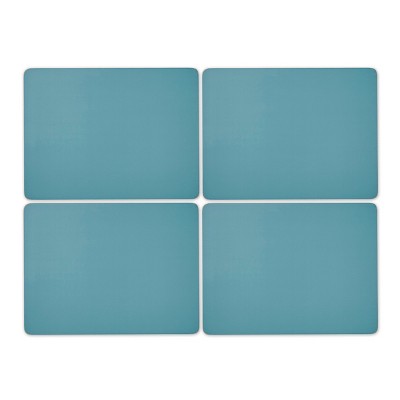 Pimpernel Evergreen Placemats, Set Of 4, Cork-backed Board, Azure, Hard ...