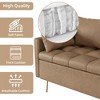63.8" Modern 3-Seat Sofa Couch with Storage Under Seat Cushion, Comfy Leather Fabric, with 5 Pillows,Memory Foam, for Living Room, Bedroom, Apartment - 4 of 4