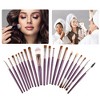 Unique Bargains Travel Makeup Brush Set Eyeshadow Brush Concealer Blusher Brush Faux Fiber 20Pcs - 2 of 4