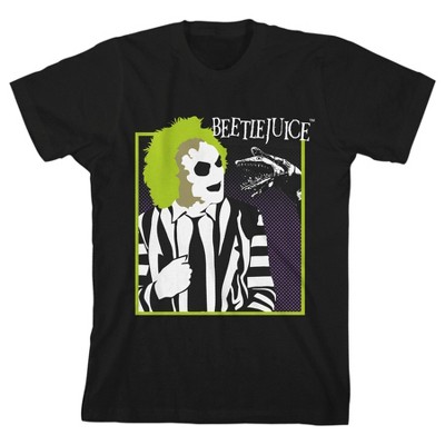 Beetlejuice and the Sandworm Youth Black Graphic Tee