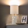 C Cattleya 17.5" 1-Light Starry Table Lamp with White Ceramic Base and TC Fabric Shade, 3 Lighting Modes for Living Room,Nightstand and Kids Room - 2 of 4