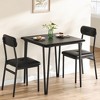 3-Piece Small Square Dining Table Set for 2 - Space Saving Wooden Kitchen Table with Upholstered Chairs - 4 of 4