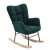 CAVINAS Teddy Fabric Glider Rocking Chair with High Backrest,Upholstered Rocking Chair,Nursery Accent Chair for Bedroom - 2 of 4