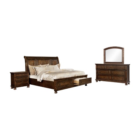 3pc Wyndam Bed Nightstand And Dresser, Bed Frame And Dresser Set
