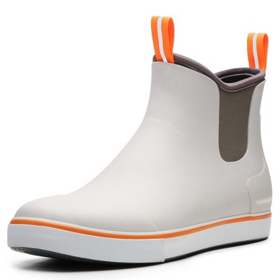 Furuian Men's Deck Boots Fishing Boots Waterproof Rain Boots Gray