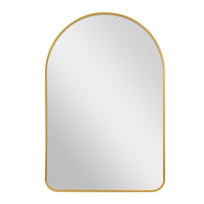 Lirago 36" x 24" Arched Hanging Bathroom Mirror with Gold Scratch-Resistant Aluminum Alloy Frame