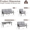 HeynemoOutdoor Patio Furniture Set, 5 Piece Patio Conversation Set with Fire Table and Ottomans, Metal Furniture Set for Porch Backyard Garden - 3 of 4