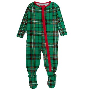 RuffleButts Gender Inclusive Modal Blend Baby One Piece Footie Pajamas - 1 of 2