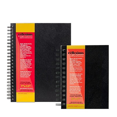 Creative Mark Reflexions Spiral Sketch Book Twin Pack 5x7 + 7x10,  Off-white : Target