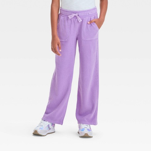 Girls' Pull-On Wide Leg Terry Pants - Cat & Jack™ - image 1 of 3