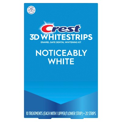 Crest 3DWhitestrips Noticeably White At-home Teeth Whitening Kit - 10 Treatments