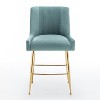 SEYNAR Modern Velvet 39'' H Metal Leg Counter or Bar Stools Set of 4 - 3 of 4