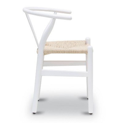 White Slat Back Wooden Arm Chair Set