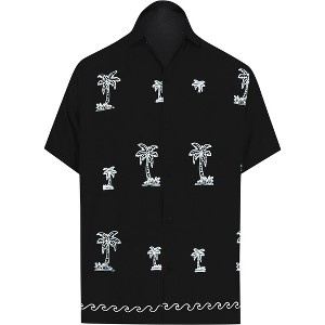 LA LEELA Men's Hawaiian Shirt Fashion Button Down Short Sleeves Holidays Aloha Party Casual Tops Summer Beaches Shirts for Mens - 1 of 4